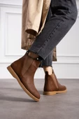 Albishoes Kadın Sıcak Astar Kaymaz Taban Zümrüt Kumaş Rahat Lastikli Kolay Giyim Casual Kadın Bot - 2