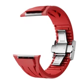 Apple Watch 7 45 mm Uyumlu KRD-127 Metal Tokalı Silikon Kordon - 11