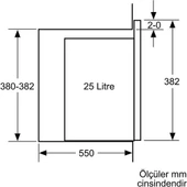 Bosch BEL554MS0 25 lt Inox Ankastre Mikrodalga Fırın - 3