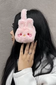 Koyu Pembe Renk Tavşan Figürlü Peluş Kulaklık - 1