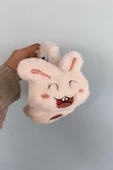 Beyaz Renk Tavşan Detaylı Peluş Kulaklık - 2