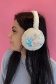 Beyaz Renk Kuğu Detaylı Peluş Kulaklık - 2