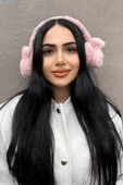 Koyu Pembe Renk Tavşan Figürlü Peluş Kulaklık - 2
