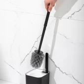 Porsima 2038 Pratik Temizlik Tuvalet Fırçalığı Banyo Tuvalet Fırçası Wc  Klozet Fırçası - Siyah Beyaz thumbnail 5