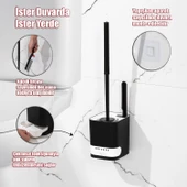 Porsima 2038 Pratik Temizlik Tuvalet Fırçalığı Banyo Tuvalet Fırçası Wc  Klozet Fırçası - Siyah Beyaz thumbnail 1