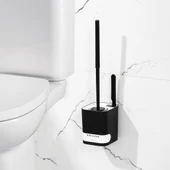 Porsima 2038 Pratik Temizlik Tuvalet Fırçalığı Banyo Tuvalet Fırçası Wc  Klozet Fırçası - Siyah Beyaz thumbnail 2