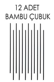 Bambu Oda Kokusu Çubuğu 20 cm 12 Adet  Ilgaz Doğal Siyah Bambu Çubukları - 1