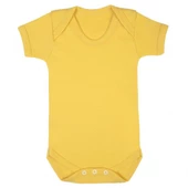 Sema Baby Prematüre Yarım Kol Penye Çıtçıtlı Badi - Sarı - 1
