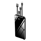 Hakopro 10.000 Mah Dahili Çoklu Kablolu Dijital Göstergeli Taşınabilir Powerbank Siyah PB-101 - 1