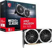 MSI RX 7600 Mech 2X Classic 8G OC 128 Bit GDDR6 8 GB Ekran Kartı - 1