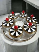 ROY KİNG NERO 8 Lİ YUVARLAK CAM KAHVALTILIK - 1