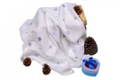 Sema Baby Çok Amaçlı Müslin Örtü 100x80 cm - Mavi Yıldız 8682476853131 - 1