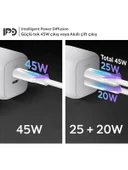 Spigen ArcStation Pro GaN 452 45W 2 Port USB-C Güç Adaptörü Beyaz ACH03717 - 2