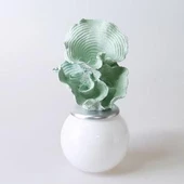 SELİM DEKOR NEBULA CAM KÜP BEYAZ-YEŞİL - 1