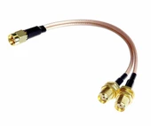 Y Tip RG316 15cm 1x Sma Erkek 2X Sma Dişi Kablo  RF Uzatma Kablosu Altın Kaplama Soket 0-6GHz Wi-Fi Anten FPV Lora Helium Router Modem Koaksiyel GPS GSM GPRS - 5
