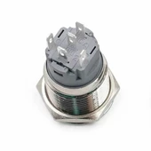 16mm Metal Panel Montaj Düz Kafa Latch Buton NO NC Power Sembol Led Işıklı  DC 6A 12V AC 3A 250V IP67 Su Geçirmez Düğme Başlatma Kontrol Otomasyon Araba Makina Bilgisayar Akıllı Ev - 6