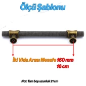 Arsin Eskitme Antik Sarı Metal Kulp 160 mm-16 cm Mobilya Mutfak Dolabı Dolap Kulpları Kulbu Çekmece thumbnail 2