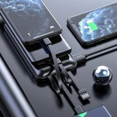 Hakopro 20.000 Mah Dahili Çoklu Kablolu Dijital Göstergeli Taşınabilir Powerbank Siyah PB-102 - 6