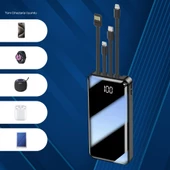 Hakopro 20.000 Mah Dahili Çoklu Kablolu Dijital Göstergeli Taşınabilir Powerbank Siyah PB-102 - 4