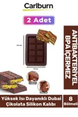 Bpa İçermez Esnek Dayanıklı Büyük Yüksek Isı Dayanıklı Dubai Çikolata Silikon Kalıbı Kabı 2 Adet - 1