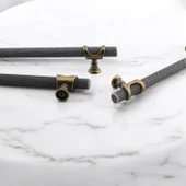 Arsin Eskitme Antik Sarı Metal Kulp 224 mm - 22.4 cm Mobilya Mutfak Dolabı Dolap Kulpları Kulbu thumbnail 5