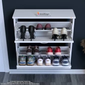 Modilayn UMAY Asma Antre 72 x 78 x 25,5 cm’lik 2 Düşer Kapak 4 Göz Raf Bölmeli Ayakkabılık - 4