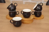 Mermer Desen 6 Kişilik Kahve Fincanı Fincan Takımı - 1