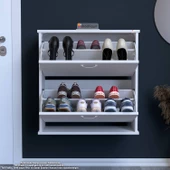 Modilayn UMAY Asma Antre 72 x 78 x 25,5 cm’lik 2 Düşer Kapak 4 Göz Raf Bölmeli Ayakkabılık - 3