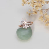 Menekşe Model Ayarlamalı Kadın Gümüş Yüzük - 1