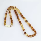 Gümüş Pazarım Kare Kesim Orjinal Yetişkin Kehribar Kolye - 1