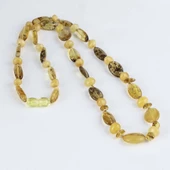 Gümüş Pazarım İri Taşlı Yetişkin Orjinal Kehribar Kolye - 1