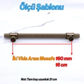 Arsin Bronz Metal Kulp 160 mm - 16 cm Mobilya Çekmece Mutfak Dolabı Dolap Kulpları Kulpu Kulpları thumbnail 2