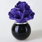 SELİM DEKOR ORİON CAM KÜP SİYAH-MOR - 1