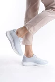 Kadın Hakiki Deri Sneaker Bağcıklı Esnek Taban Yuvarlak Burun Günlük Spor Ayakkabı - 2