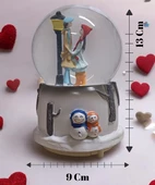 Romantik Sevgili Renk Değiştiren ve Müzikli Orta Boy Kar Küresi - 4