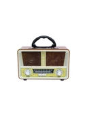 Knstar M-112BT Nostaljik Ahşap Retro Radyo Bluetooth Fm-Sd-Aux-Usb - 2