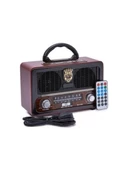 Meier M-111BT USB SD Destekli Kumandalı Şarjlı Bluetooth Nostaljik Radyo - 1