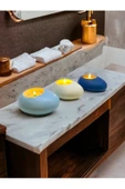 Three Drops Minimal Dekoratif Beton Tealight Mumluk 3'lü Set - 1
