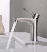INOX LAVABO BATARYASI MAT GRİ PASLANMAZ GARANTİLİ MUSLUK PRİNÇ AÇ KAPA ERGONOMİK - 3