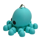 3D Haraketli Sevimli Ahtapot Anahtarlık - Turkuaz thumbnail 2