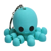 3D Haraketli Sevimli Ahtapot Anahtarlık - Turkuaz thumbnail 3