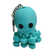 3D Haraketli Sevimli Ahtapot Anahtarlık - Turkuaz thumbnail 1