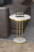 ORTA SEHPA VE ZİGON SEHPA TERRA SET GOLD BEYAZ - 6