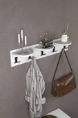 Askılık Duvar Elbise Askılığı Portmanto Beyaz 80 Cm - 1
