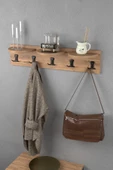 Askılık Duvar Elbise Askılığı Portmanto 80 Cm Ceviz - 2
