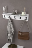 Askılık Duvar Elbise Askılığı Portmanto Beyaz 80 Cm - 3