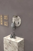 Askılık Duvar Elbise Askılığı Portmanto Üstü Beyaz Mermer Desen - 5