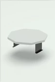 Yan Sehpa Ayarlanabilir Tepsi Dekoratif Modern Tepsi SEKİZGEN Beyaz - 5