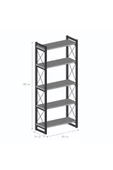 Kitaplık 5 Raflı Beyaz 180 Cm - 1