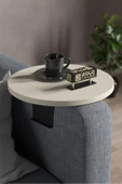 Yan Sehpa Ayarlanabilir Tepsi Dekoratif Modern Tepsi Krem - 1